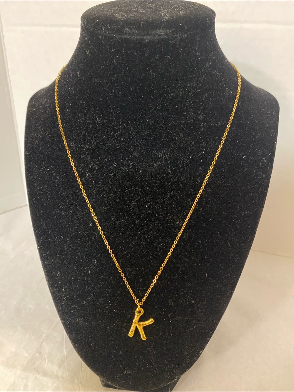 Gold Initial 'K' Pendant Necklace for Women